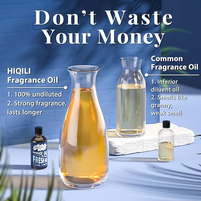 HIQILI Fresh Air Fragrance Oil 100ml for Diffuser Car Freshies, Clean Fresh Scent for Candle Making Soap Laundry 3.38 Fl Oz