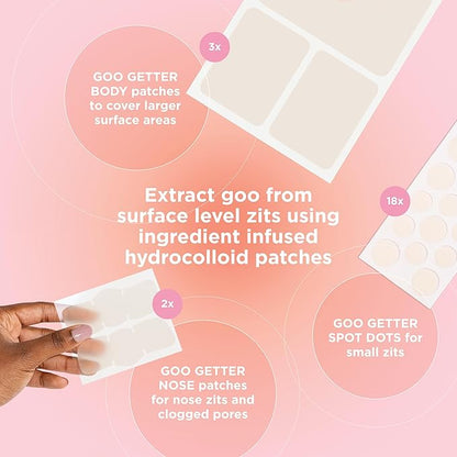 ZitSticka Pimple Patches for Face and Body, Goo Getter Hydrocolloid Patches to Cover Zits & Blemishes, Acne Patches or Zit Spot Stickers, Body Blemish Patch (Sucks to be Goo 23 Pack)