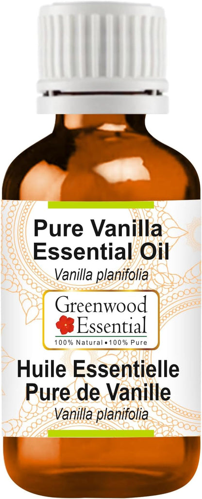 Greenwood Essential Pure Vanilla Essential Oil (Vanilla planifolia) Steam Distilled 15ml (0.50 oz)