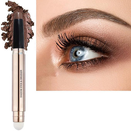 Brown Eyeshadow Stick Makeup, Long-Lasting Waterproof Eye Shadow Pencil, Hypoallergenic Smudge-Proof Glitter Primer Palette Shimmer Eyeliner, Easy to Blend Eye Make Up