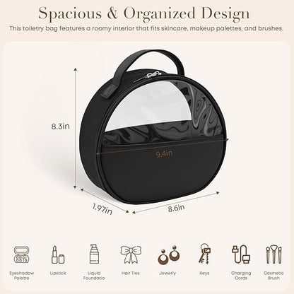 Large Clear Travel Makeup Bag, Waterproof Leak-Proof Toiletry Bag for Women, Simple Large Transparent Cosmetic & Makeup Bag Organizer