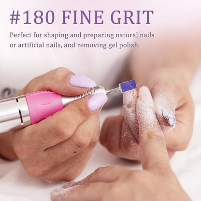Electric Nail Drill Kit, Professional Cordless Electric Nail File for Acrylic Gel Dip Powder Nails Portable Nail Machine Kit Manicure Pedicure Tools Set with Nail Drill Bits Sanding Bands (Purple)
