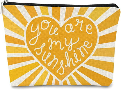 Makeup Bags for Women, Yellow Cosmetic Bag,You are My Sunshine Sunshine Makeup Bag Gifts Teacher Gifts Daughter Mon Gifts Sister Gifts Grandma Gifts, Birthday Gifts