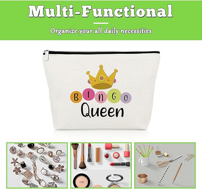 Bingo Gifts for Women Makeup Bag Bingo Lovers Gift Gambling Presents for Women Best Friend Sister Game Player Birthday Presents Casino Lovers Cosmetic Bag Christmas Graduation Travel Cosmetic Pouch
