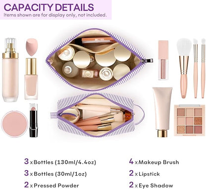 mibasies 2 PCS Initial Makeup Bags for Women: - Birthday Gifts for Teen Girls 11 12 13 14 15 16 Years Old - Preppy Trendy Stuff - Cosmetic Bag for Travel Toiletry - Purple A