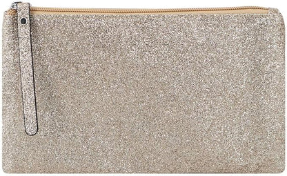 Celestial Glitter Makeup Pouch – Six Stunning Shades - Festive Cosmetic Bag (Solar Gold)