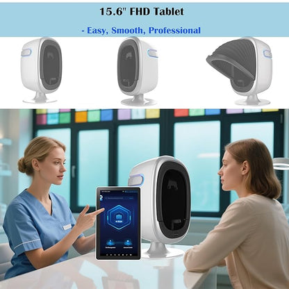 15.6" Professional Skin Analysis Device for Beauty Salons & Spas – AI-Powered 7-Spectral Imaging, 17 Skin Indicators, Multi-Language & Cloud Report Storage