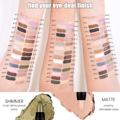 evpct Yellow Green Shimmer Cream Eye Shadow Sticks Brightener Pencils for Women, Green Silky Eyeshadow Applicator Stick Pen Waterproof, Blendable Crease-Proof Stick Eyeshadow Shimmer Eye Makeup 79