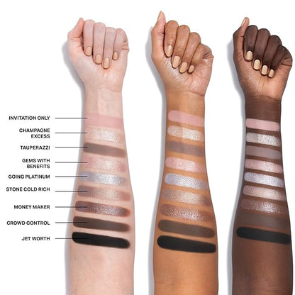 Morphe Rich & Foiled Artistry Palette - Foil-Effect Smokey Eyeshadow Palette with Matte, Shimmer & Foil Finishes - Rose, Brown & Silver Eyeshadow with Luminous Payoff - Going Platinum (0.35 oz)