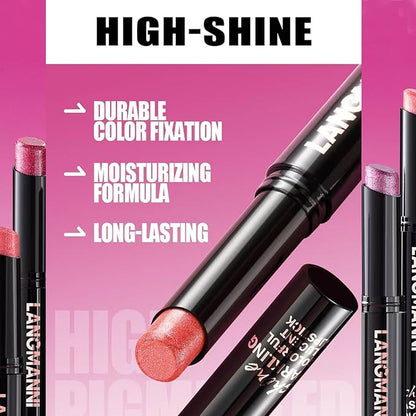 Rose Red Lipstick For Women Matte Nude Glitter Shimmer Metallic Highly Pigmented Moisturizing Lip stick Hypoallergenic Waterproof Long Lasting Lipsticks Quick Makeup Lightweight Portable 08#