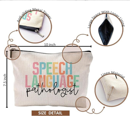 Speech Language Pathologist Gifts Makeup Bag for Women, SLP Gifts for Speech Language Pathologist, Speech Therapist Gifts, LP Appreciation Gifts, Speech Therapy Makeup Cosmetic Bag for Purse
