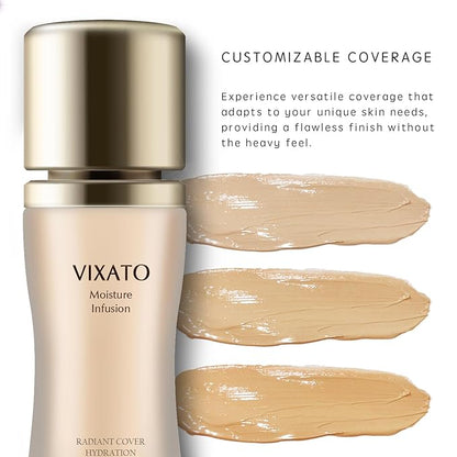 Foundation Concealer, 2025 New Full Coverage Moisturizer Liquid Age-Defying Foundations, Hydration Natural Finish & Long Wea for All Skin Types (Bright, One SIze)