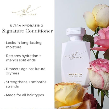 Goldie Locks Ultra Hydrating Shampoo & Conditioner Set - Sulfate-Free, Paraben-Free - for Frizz Control, Shine & Strength - Color & Extension Safe - Protein-Free - 2 x 8.45 fl oz (Packaging May Vary)