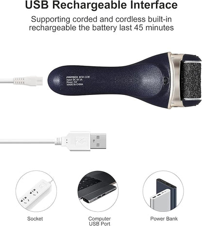 Electric Foot Callus Removers, Portable Electronic Foot File Pedicure Tools, Electric Callus Remover Kit, Professional Pedi Feet Care for Dead, Hard Cracked Dry Skin (Black)