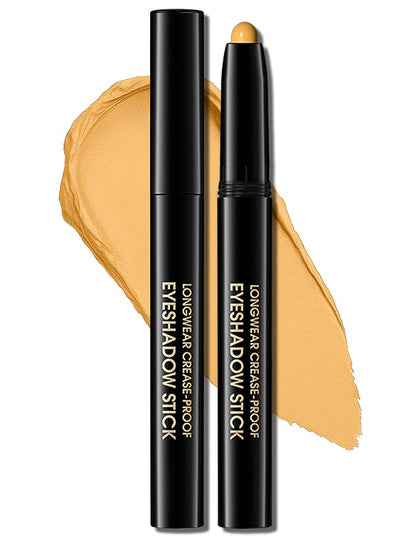 Erinde Waterproof Eyeshadow Stick, Cream Eye Shadow Stick, Long-Lasting, Crease-Proof, Cream to Powder Buildable & Blendable Eye Shadow Pencils Crayon, Vegan & Cruelty-Free, 07 Sun