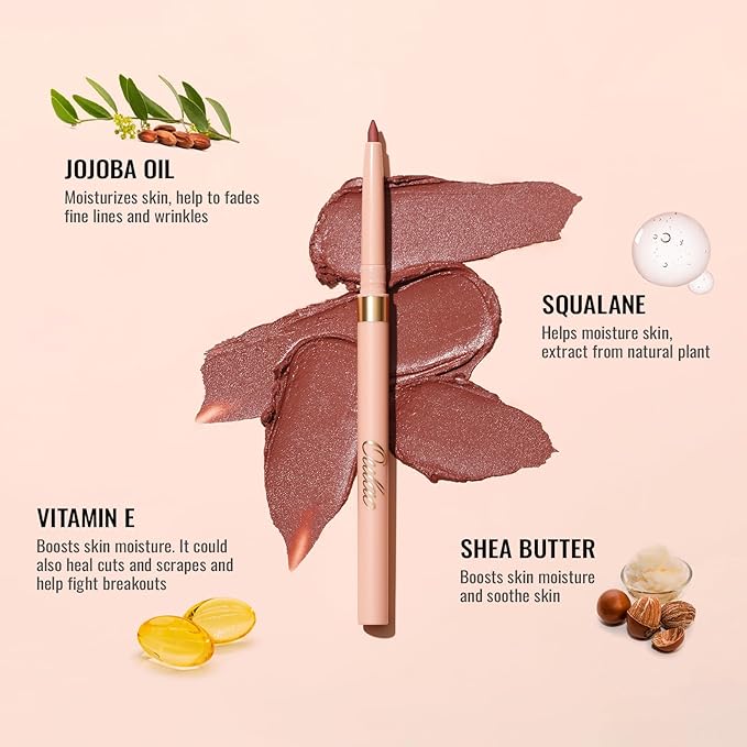 Oulac Waterproof Lipliner Pencil - Smooth and Creamy, Retractable Lip Makeup for Precision Application, Vegan & Cruelty-Free, LL05 Seductive