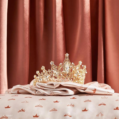 Kitsch & Disney Desert Crown Satin Pillowcase, Softer Than Silk Pillow Cases King, Cooling Pillow Covers, Satin Pillowcase with Zipper for Hair, Skin & Quality Sleep, Wrinkle-Free & Smooth, 19"x36"