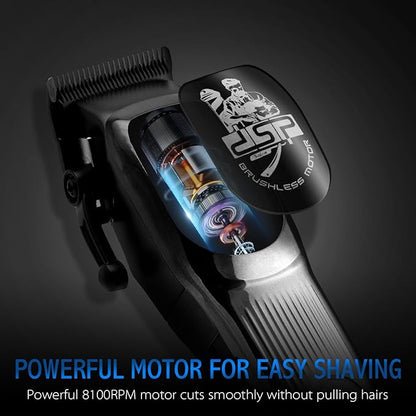 DSP Professional Hair Clipper for Men, Brushless Motor with 4CR DLC+Ceramic Blade, Rechargeable Cordless Hair Cutting Kit- Gift for Men, Pack of 2