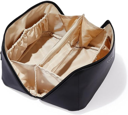 EACHY Travel Makeup Bag,Large Capacity Cosmetic Bags for Women,Waterproof Portable Pouch Open Flat Toiletry Bag Pattern Makeup Bag
