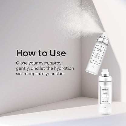 LIZK Collagen Serum Spray for Face 100ml (3.38 fl.oz) Glass Skin,easy to use, sparying at first step in skincare,body care, moisture mist, korea cosmetics