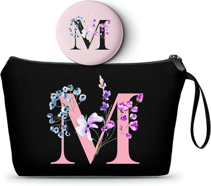 Birthday Maid of Honor Gifts for Women Her Mom Team Teacher Friend Bridesmaid Bride Personalized Makeup Cosmetic Bag with Mirror Valentines Mothers Day Christmas Graduation M