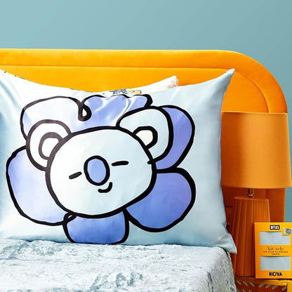 Kitsch x BT21 (Koya) Satin Pillowcase with Zipper for Hair & Skin - Softer Than Silk Pillow Cases, Smooth Cooling Pillow Cover, Wrinkle-Free, Machine Washable, King Size (19x36)