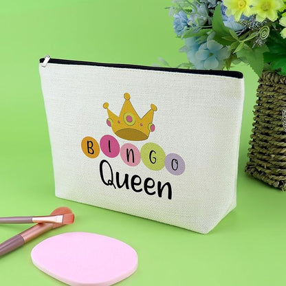 Bingo Gifts for Women Makeup Bag Bingo Lovers Gift Gambling Presents for Women Best Friend Sister Game Player Birthday Presents Casino Lovers Cosmetic Bag Christmas Graduation Travel Cosmetic Pouch