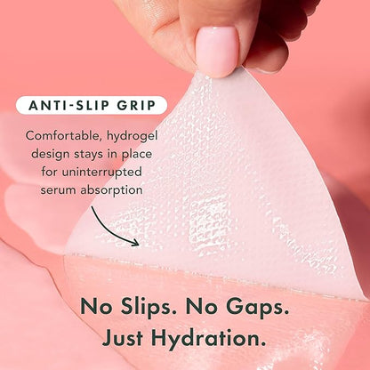 Rael Collagen PDRN Hydrogel Face Masks – Deep Hydration with Salmon PDRN, Collagen, Peptide, and Hyaluronic Acid, Anti-Slip, Korean Skin Care (4 Count)