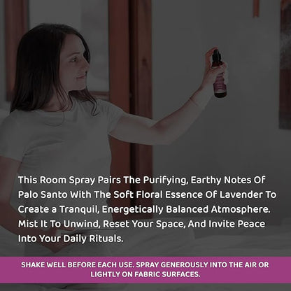 Sacred Element's Palo Santo & Lavender Room Spray | Natural Purifying Mist for Energy Clearing, Negativity Release, Spiritual Balance & Aromatherapy | 3.38 Fl Oz / 100ml Non-Toxic Air Freshener