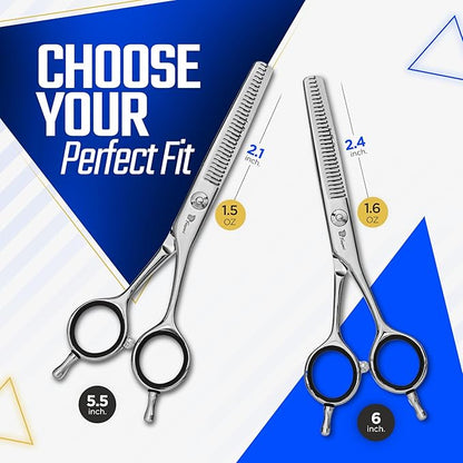 Fagaci Hair Thinning Scissors 5.5" with 440C Steel, Extreme Sharpness & Precise Cuts Texturizing Shears, Barber Thinning Shears, Hair Cutting for Women & Men, Slim Blades Texturizing Scissors