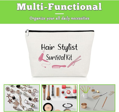 Hairdresser Gifts Hair Stylist Makeup Bag Inspirational Gifts for Hairstylist Hair Dresser Cosmetic Bag Retirement Presents for Hairdresser Cosmetology Graduation Presents Travel Cosmetic Pouch