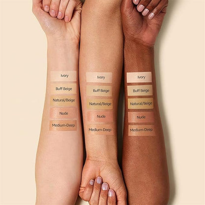 Mushroom Head Air Cushion CC Cream - BB Cream Face Makeup Foundation for Mature Skin Moisturizing Concealer Brighten Long-Lasting, Even Skin Tone for All Skin Types (2PCS Buff Beige)