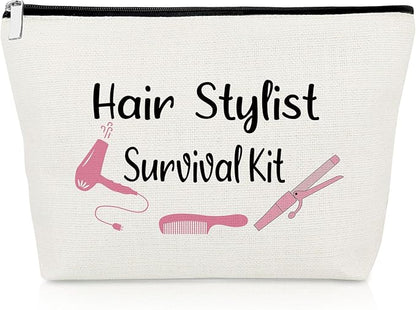 Hairdresser Gifts Hair Stylist Makeup Bag Inspirational Gifts for Hairstylist Hair Dresser Cosmetic Bag Retirement Presents for Hairdresser Cosmetology Graduation Presents Travel Cosmetic Pouch