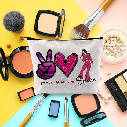 BLUPARK Song Makeup Bag Singer Song Gift Singer Fan Gift Singer Inspired Cosmetic Bag Music Gift (Peace Love Se)