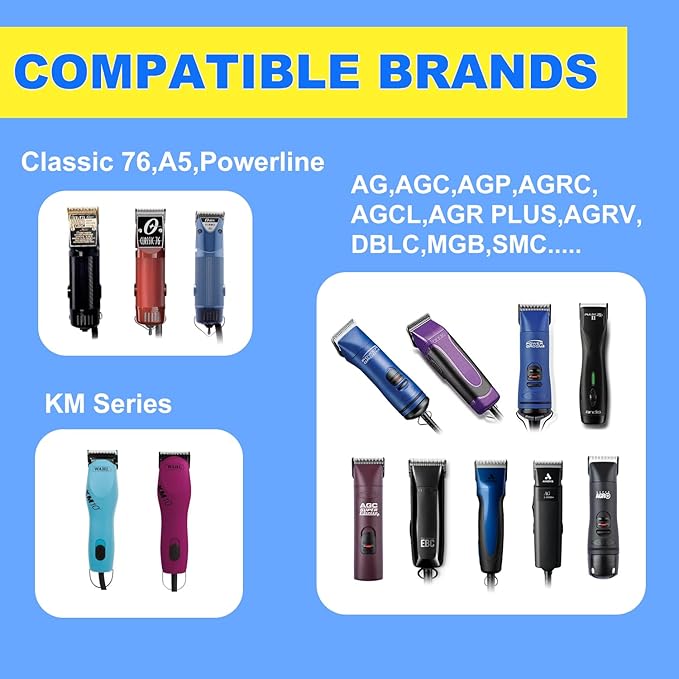 Docal 4FC Pet Dog Grooming Detachable Blades, Compatible with Andis Size-4FC Cut Length 3/8"(9.5mm), Most A5, KM Series Clippers,Made of Ceramic Blade & Stainless Steel Blade