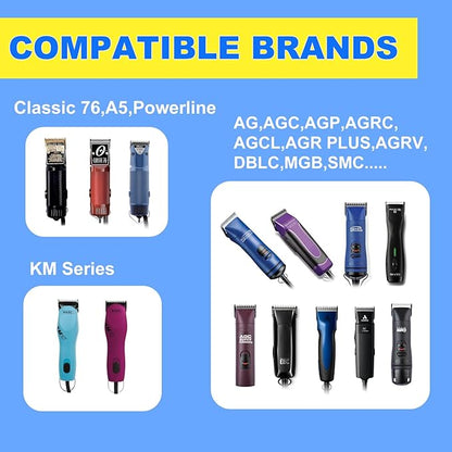 Docal 4FC Pet Dog Grooming Detachable Blades, Compatible with Andis Size-4FC Cut Length 3/8"(9.5mm), Most A5, KM Series Clippers,Made of Ceramic Blade & Stainless Steel Blade