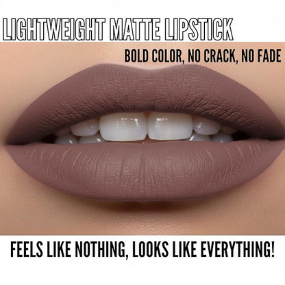 Mynena Old Mauve Long Lasting Lipstick for Women Waterproof & Transfer-Proof | Hydrating with Shea Butter | Bold Pigment Matte Color Lip Stain | Talc-Free & Vegan Product that Performs | Evelyn