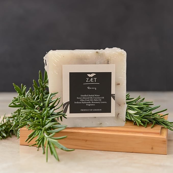 ZAET 2-Pack Rosemary Bar Soap – Made with Rosemary Leaves, Olive Oil and Coconut Oil - Handmade Soap Bar for Face, Body and Hands - Gently Cleanses and Hydrates All Skin Types- For Men and Women