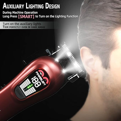 Hair Clippers for Men Professional Clippers for Men Cordless&Corded Barber Clippers for Hair Cutting & Grooming. Rechargeable Hair Trimmer Kit for Household (Red)