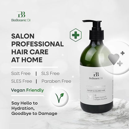 Bio Botanic Oil Range – Magic Conditioner for Colored, Dry & Damaged Hair with Organic Coconut Oil & Shea Butter, SLS-Free Deep Moisture & Repair in Just 3 Minutes, Nourishes & Protects Color