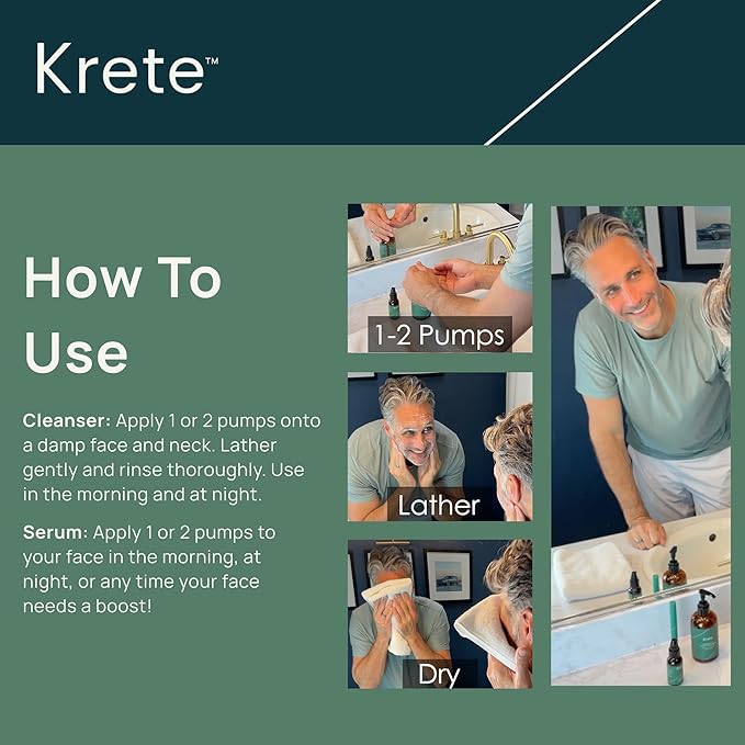 krete Probiotic Facial Cleanser 30-Second Routine for Glowing, Healthy Skin – 8 Ounces of Perfect Care for All Skin Types