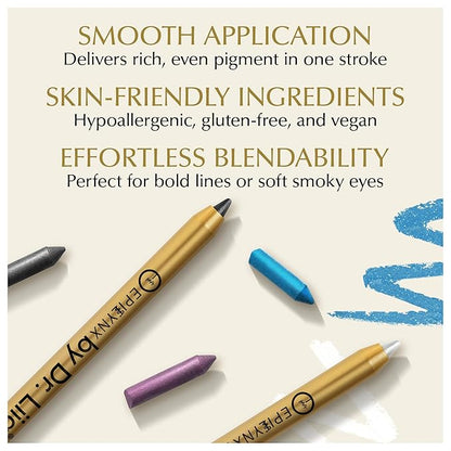 EPILYNX Eyeliner Pencil - Long Lasting Smudge Proof & Waterproof Eyeliner Pencil - Eye Liner Pencils - Hypoallergenic, Vegan, Gluten-Free Eye Pencil - Gift Set, 1.2ml