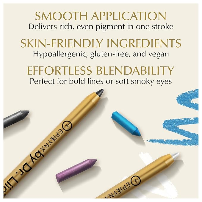 EPILYNX Eyeliner Pencil - Long Lasting Smudge Proof & Waterproof Eyeliner Pencil - Eye Liner Pencils - Hypoallergenic, Vegan, Gluten-Free Eye Pencil - Moonlight White Shimmer, 1.2ml