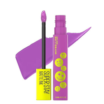 Maybelline Super Stay Matte Ink Liquid Lip Color, Moodmakers Lipstick Collection, Long Lasting, Transfer Proof Lip Makeup, Euphoric, 1 Count
