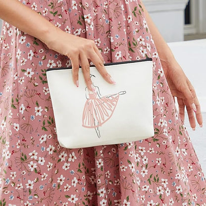 fkovcdy Ballet Dance Bag - Ballerina & Dancer Gifts for Teens & Girls - Toiletry Bag Zipper Pouch for Women & Friends - Birthday Gift