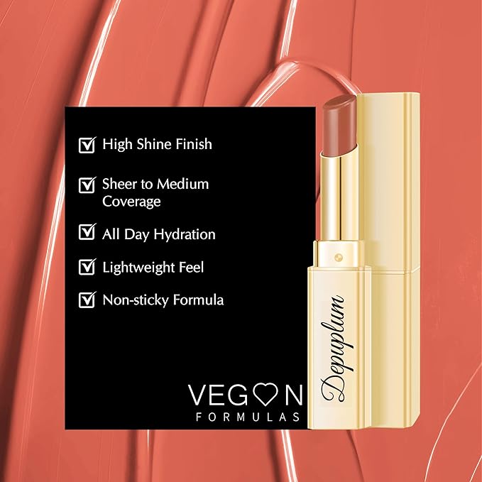 Brown Nude Lipstick for Women Hydrate Lipstick Glossy Moisture Lip Gloss Sheer-Medium Coverage Long Lasting Lipsticks for Dry Lips, DM103 Milk Tea