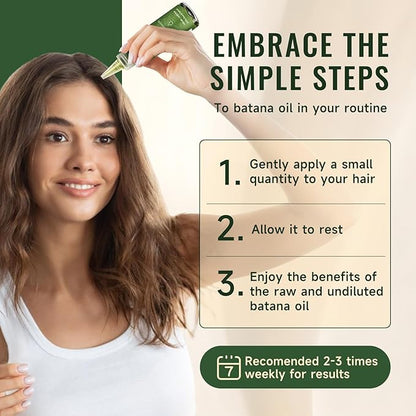 Batana Oil - Dr Sebi Organic Oil for Hair Growth, 100% Raw Pure Natural from Honduras, Deeply Nourishing Scalp for Thicker & Stronger Hair, 8.11 fl oz