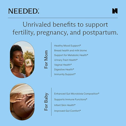 Needed. Expertly-Formulated & Tested Prebiotic & Probiotic for Prenatal, Pregnancy, Breastfeeding, & Postpartum | Balance Mood, Boost Immunity, Healthy Microbiome for Mother & Baby | 60 Capsules