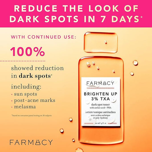 Farmacy TXA Toner and Vitamin C Serum Bundle - Brightening Toner for Face & Waterless Vitamin C Face Serum