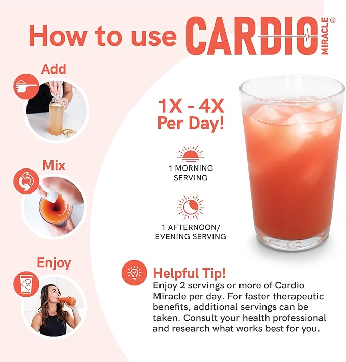 Cardio Miracle Nitric Oxide Supplement with Super Beets 30 Servings - Beet Root Powder with L-Arginine to Support Circulation, Blood Flow, Energy, Endurance, Stamina & Heart Health for Men and Women